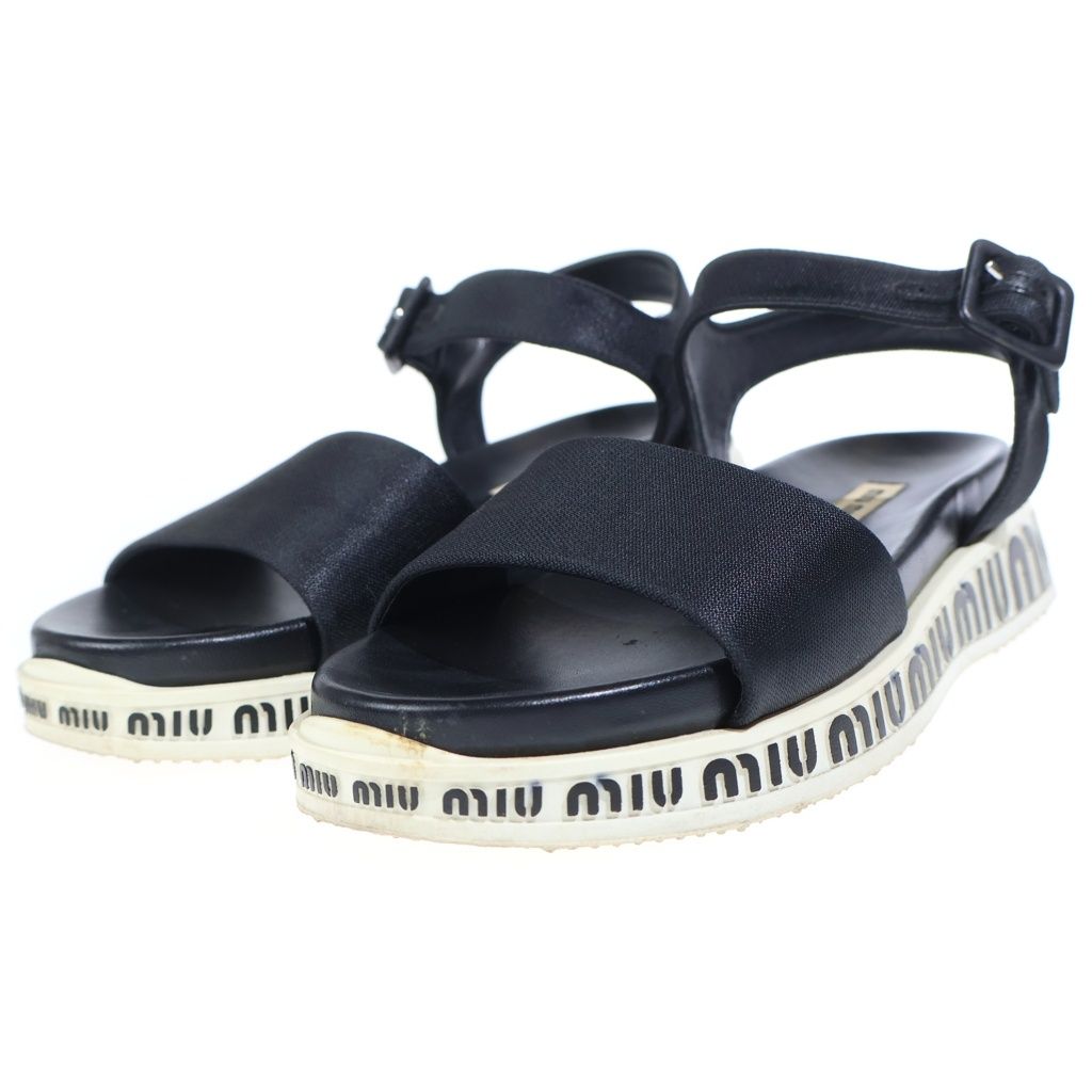 Miu Sandals Miuran Ruba Black White Glitter — view 2