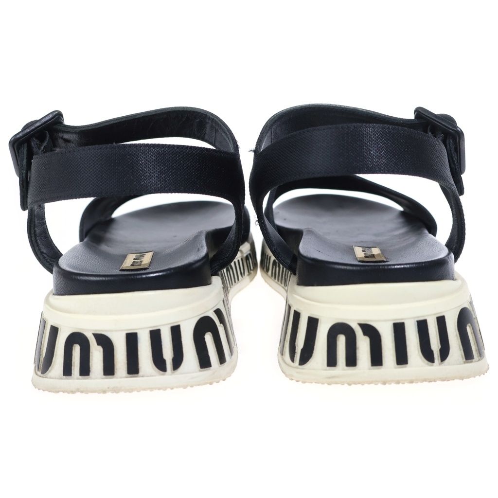 Miu Sandals Miuran Ruba Black White Glitter — view 3