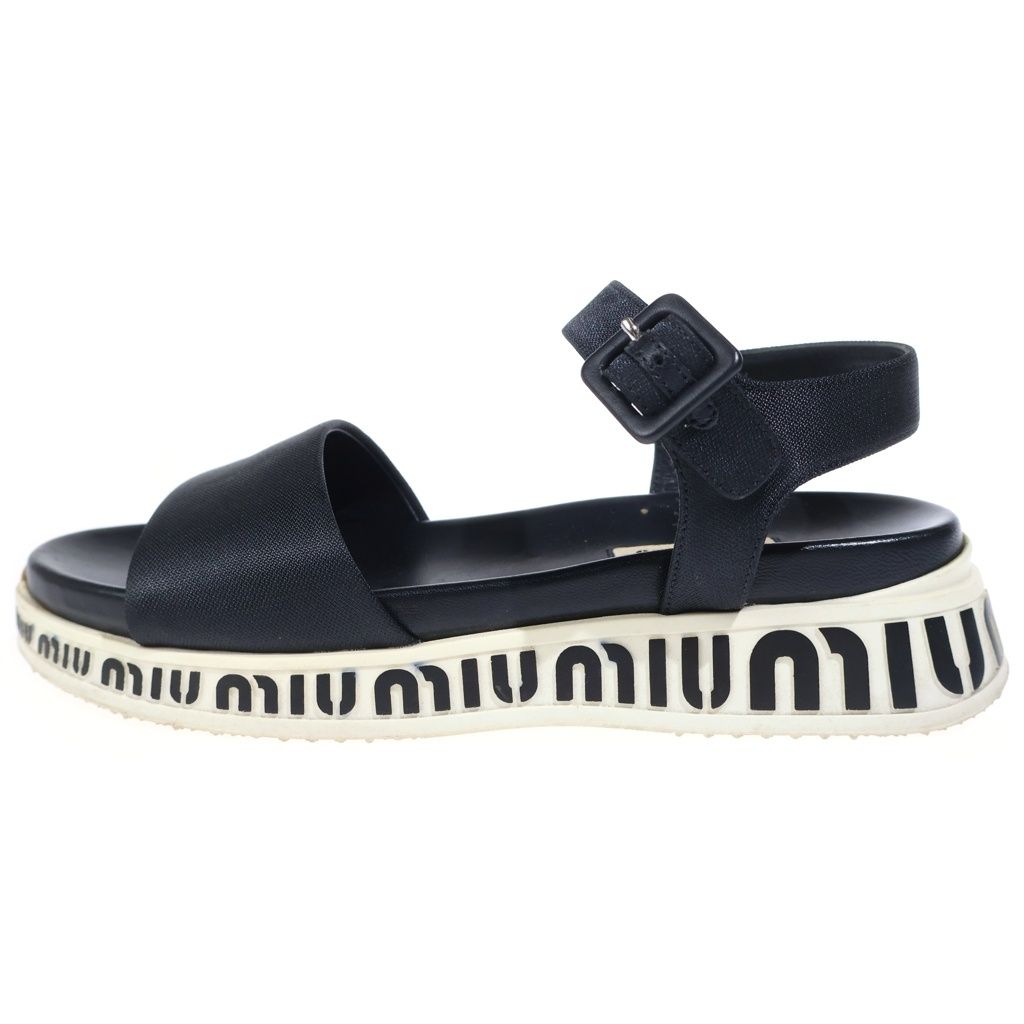 Miu Sandals Miuran Ruba Black White Glitter