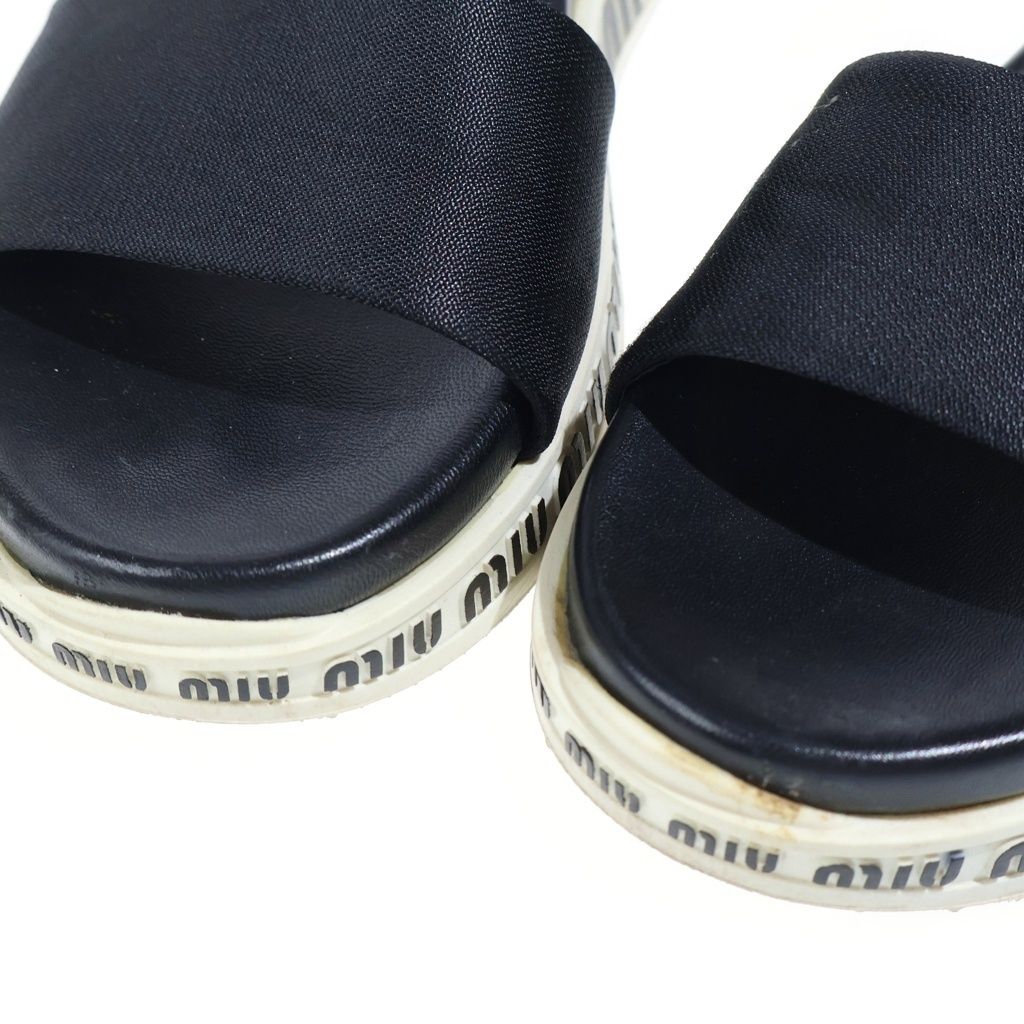 Miu Sandals Miuran Ruba Black White Glitter — view 6
