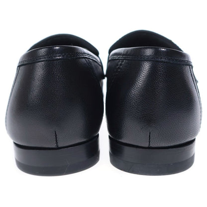 Hermes Moccasins Paris Constance Logo Leather Low Cut Shoes Loafers Black — view 3