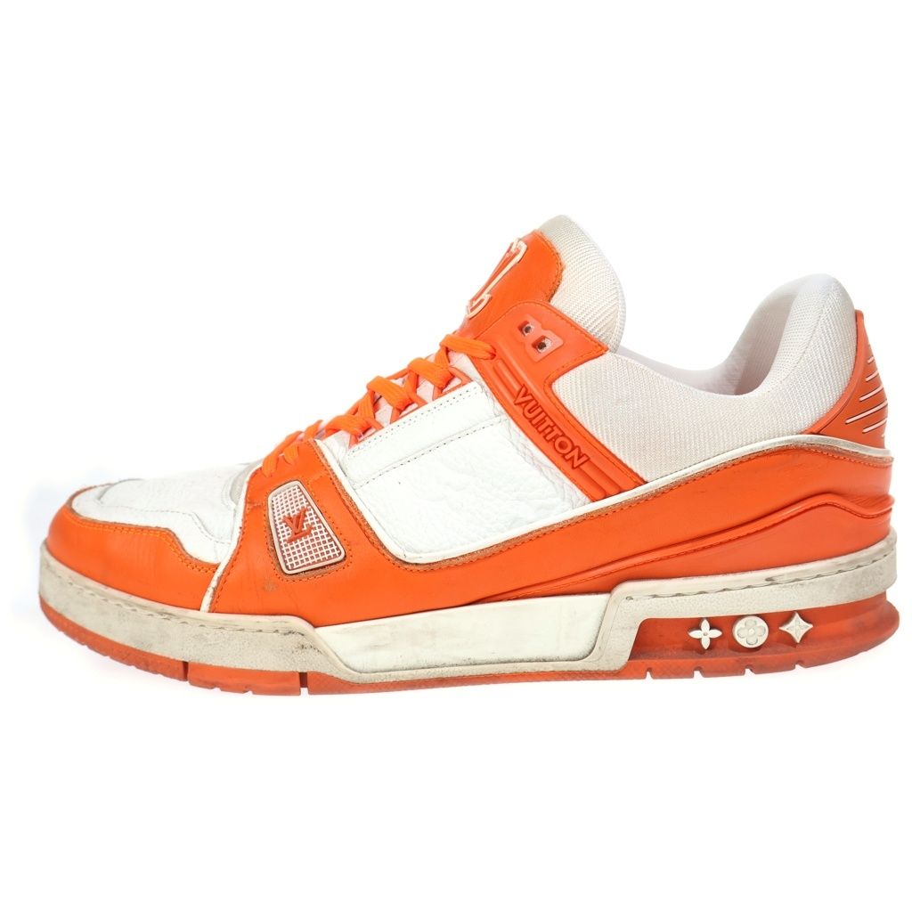 Louis Vuitton Monogram Trainers LV Sweatshirt Low Cut Sneakers Orange White FD