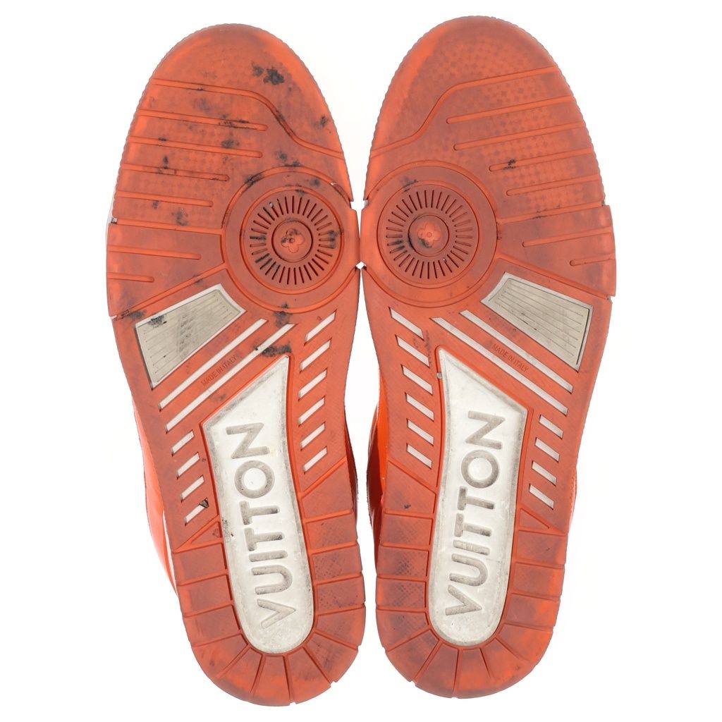 Louis Vuitton Monogram Trainers LV Sweatshirt Low Cut Sneakers Orange White FD — view 5