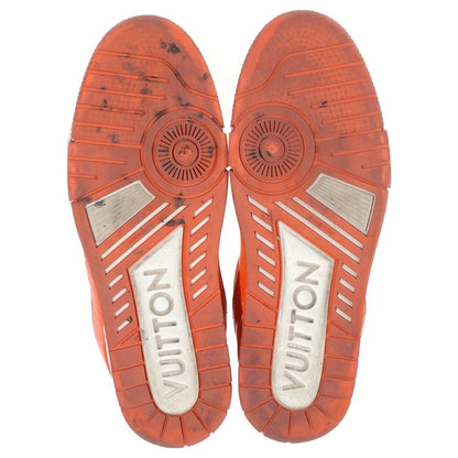 Louis Vuitton Monogram Trainers LV Sweatshirt Low Cut Sneakers Orange White FD — view 5