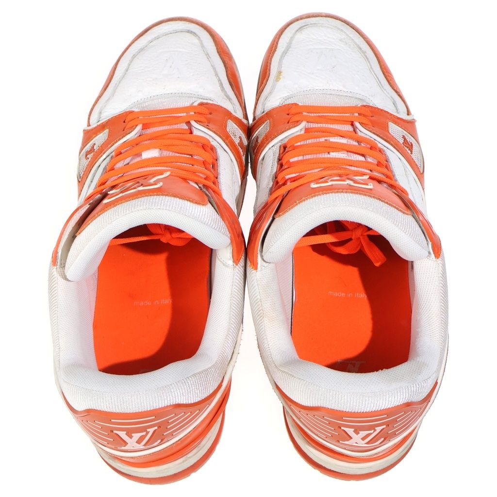 Louis Vuitton Monogram Trainers LV Sweatshirt Low Cut Sneakers Orange White FD — view 4