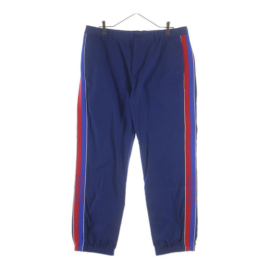 Gucci Side Line Pants Blue Cotton