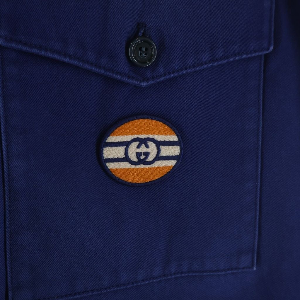 Gucci Side Line Pants Blue Orange Polyester — view 5