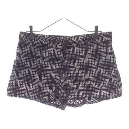 Prada Compact Shorts All Over Pattern Bordeaux White