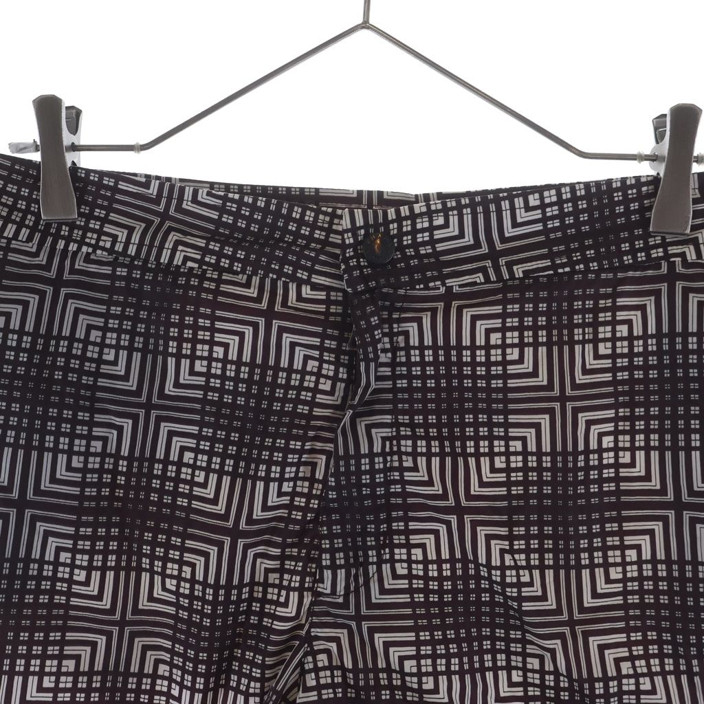 Prada Compact Shorts All Over Pattern Bordeaux White — view 3