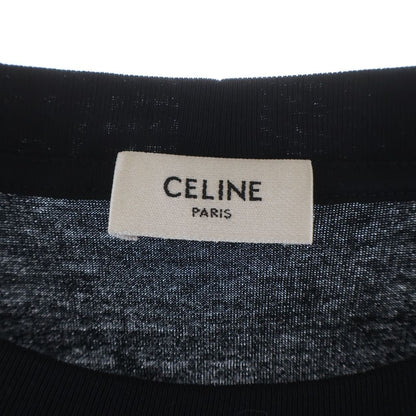 Celine Front Arch Logo Short Sleeve Crew Neck T-Shirt Black — view 7