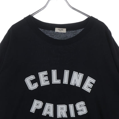 Celine Front Arch Logo Short Sleeve Crew Neck T-Shirt Black — view 3