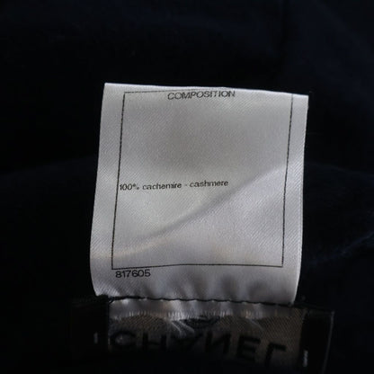 Chanel CC Logo Cashmere Knit Zip Up Hoodie Navy — view 8