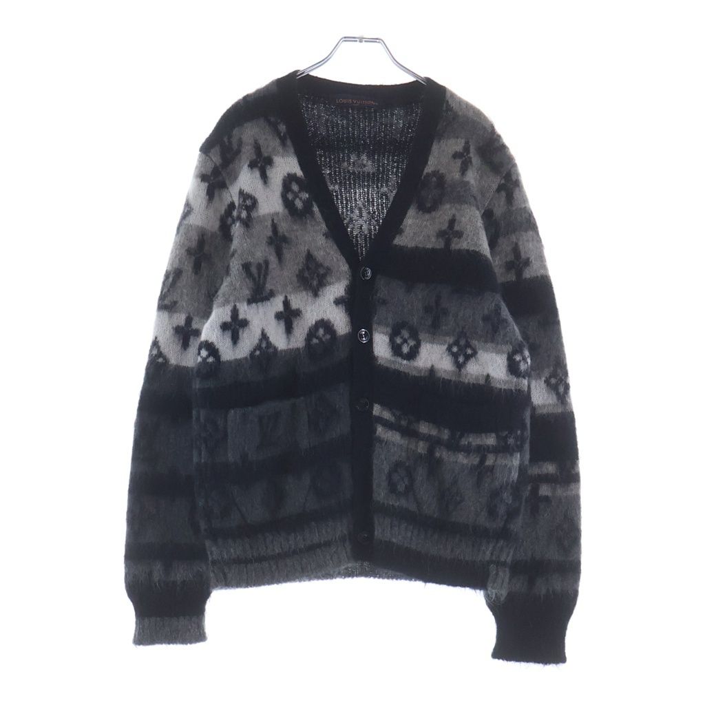 Louis Vuitton Ne5 Monogram Mohair Cardigan Black