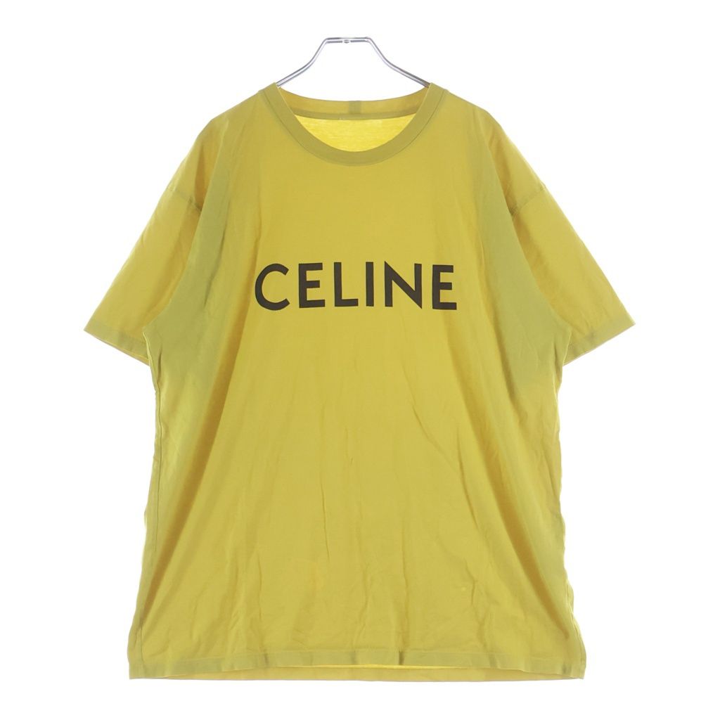 Celine Loose Cotton Logo Tee Short Sleeve T-Shirt Yellow