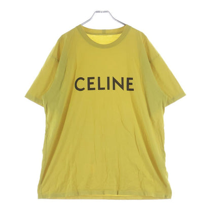 Celine Loose Cotton Logo Tee Short Sleeve T-Shirt Yellow
