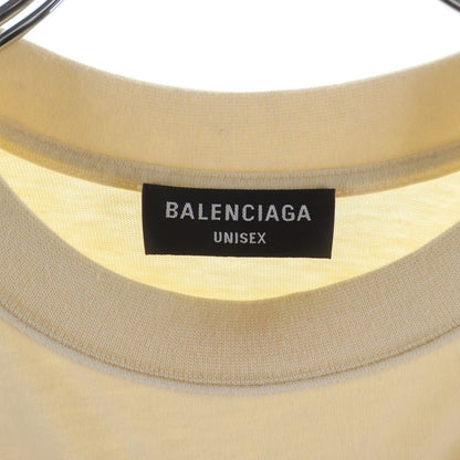 Balenciaga Logo Embroidered Crew Neck Cles Eared Long Sleeve Top T-Shirt White — view 6