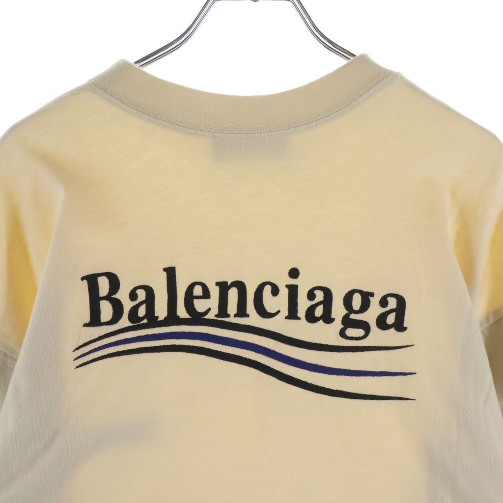Balenciaga Logo Embroidered Crew Neck Cles Eared Long Sleeve Top T-Shirt White — view 4