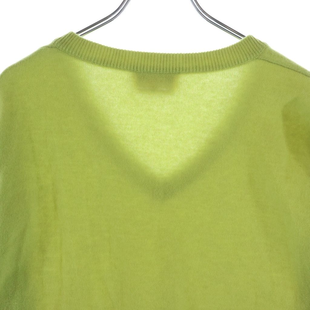 Hermes V-neck Knit Green Cashmere Sweater — view 4