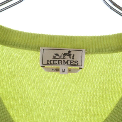 Hermes V-neck Knit Green Cashmere Sweater — view 7