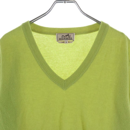 Hermes V-neck Knit Green Cashmere Sweater — view 3