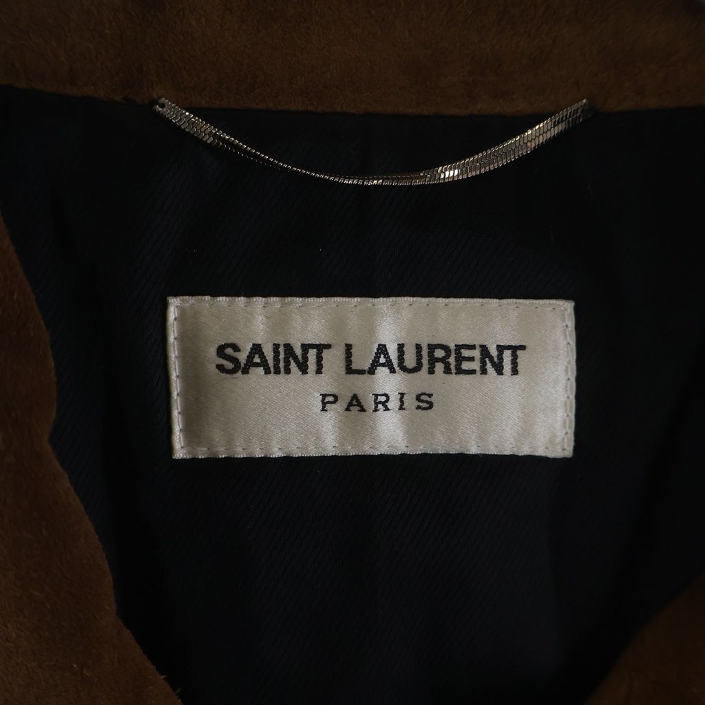 Saint Laurent Paris Bomber Jacket Eddie Era Suede Brown — view 6