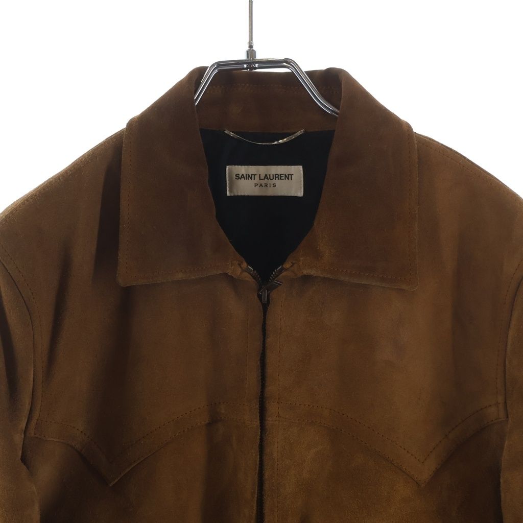 Saint Laurent Paris Bomber Jacket Eddie Era Suede Brown — view 3