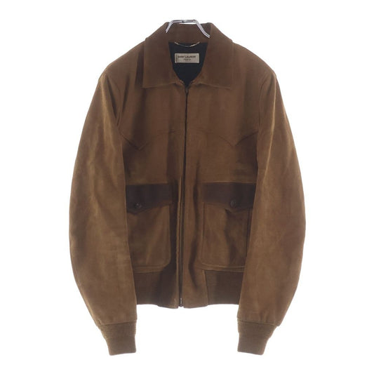 Saint Laurent Paris Bomber Jacket Eddie Era Suede Brown
