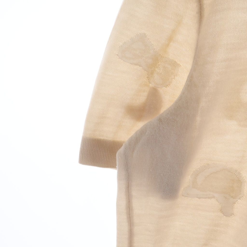 Hermes All Over Jacquard Short Sleeve Knit Sweater Beige — view 5