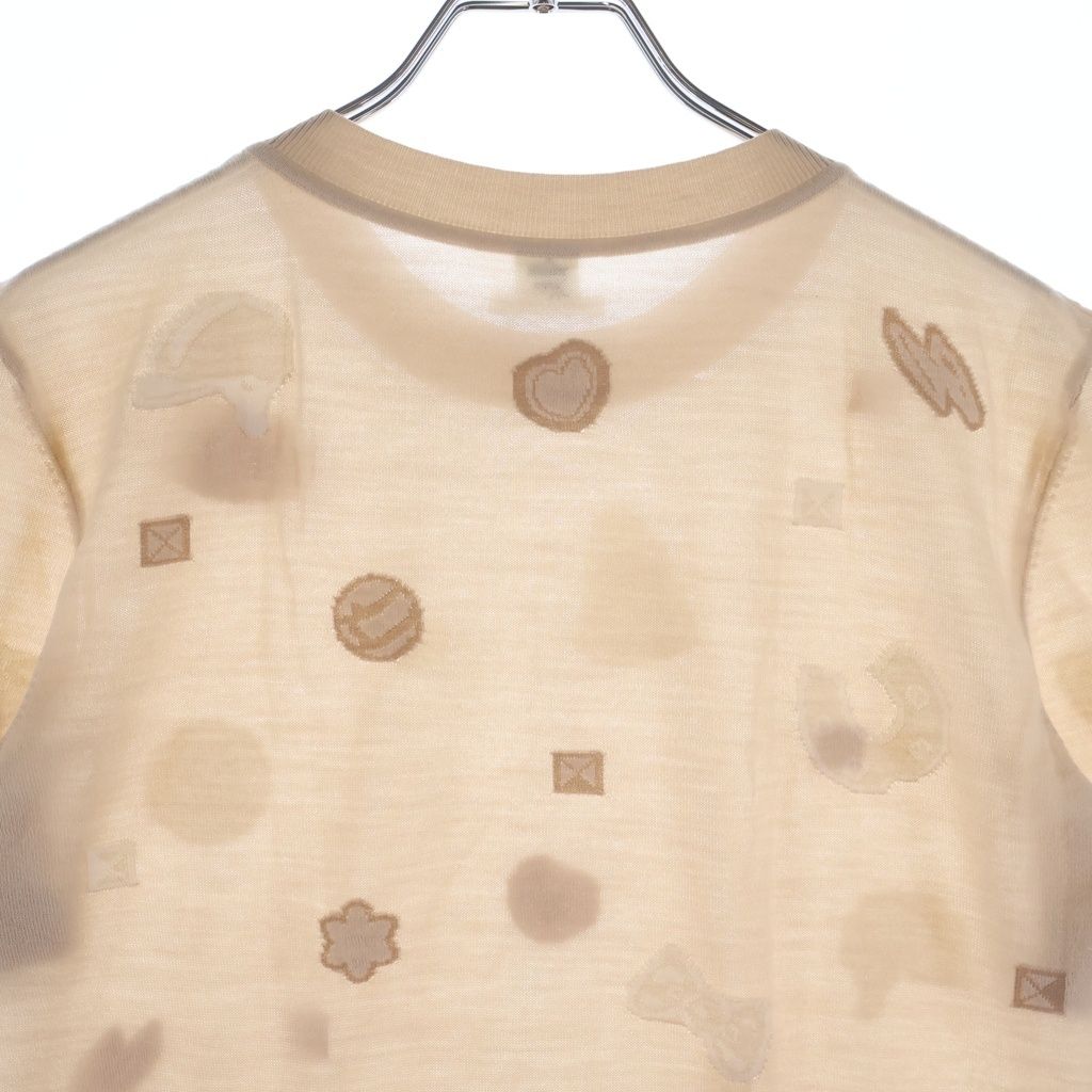 Hermes All Over Jacquard Short Sleeve Knit Sweater Beige — view 4