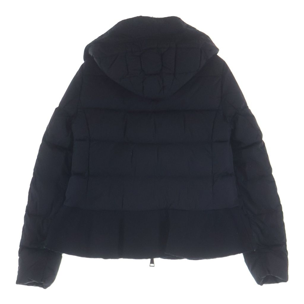 Moncler Nesea Wool Cut Replacement Down Jacket Black — view 2