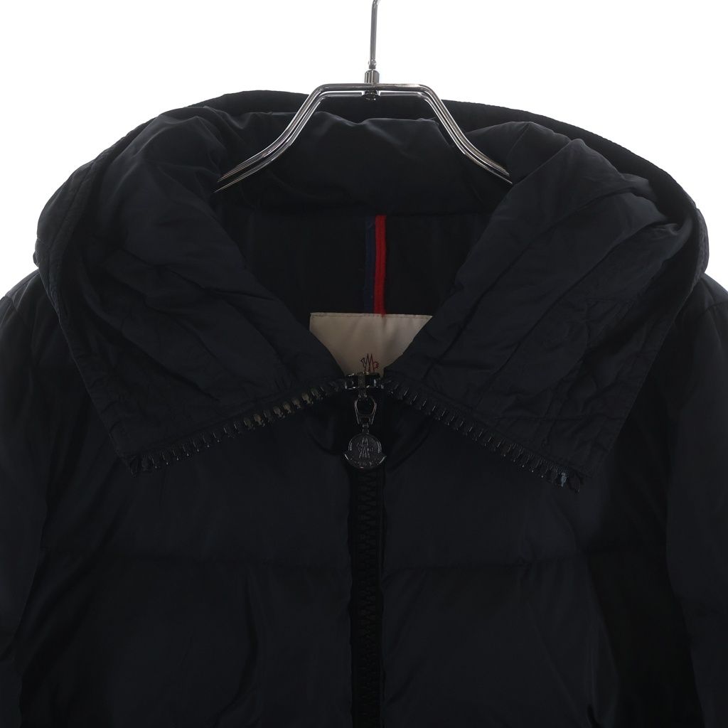 Moncler Nesea Wool Cut Replacement Down Jacket Black — view 3