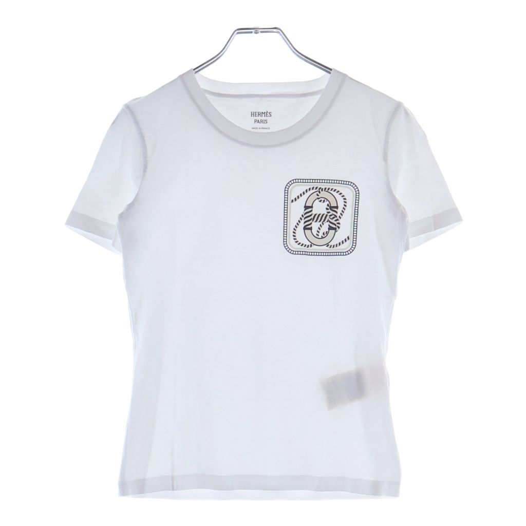Hermes Kanoe Print Short Sleeve T-Shirt White