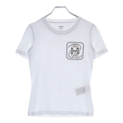 Hermes Kanoe Print Short Sleeve T-Shirt White