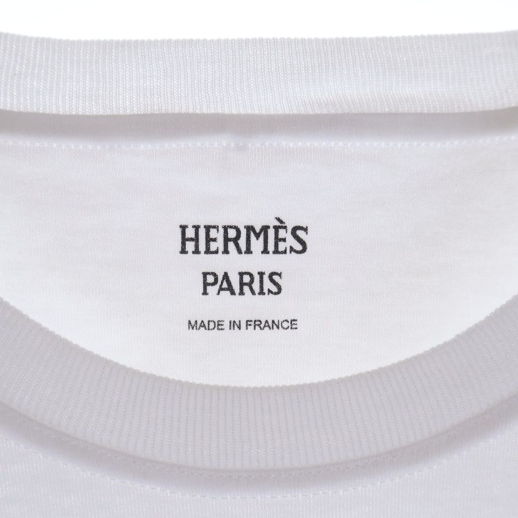 Hermes Kanoe Print Short Sleeve T-Shirt White — view 6