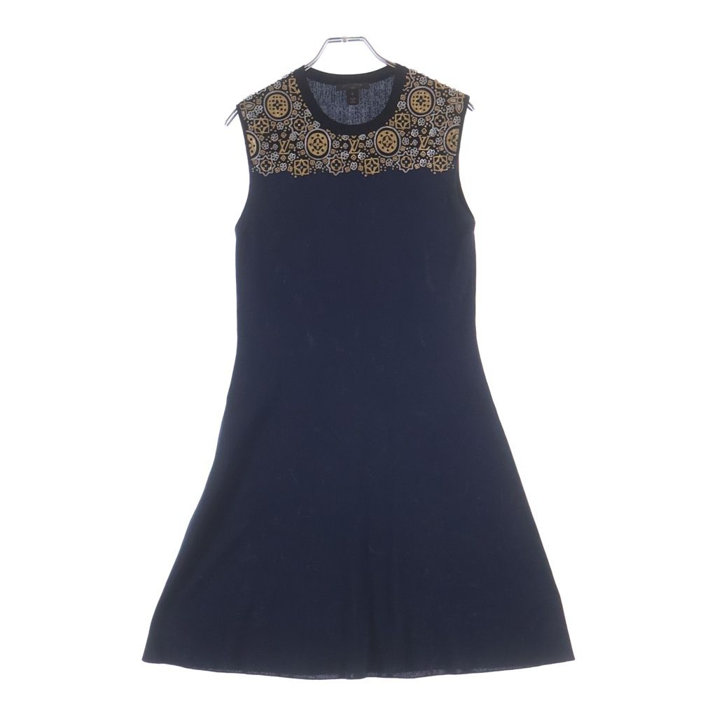 Louis Vuitton Monogram Sleeveless Dress Navy Onj
