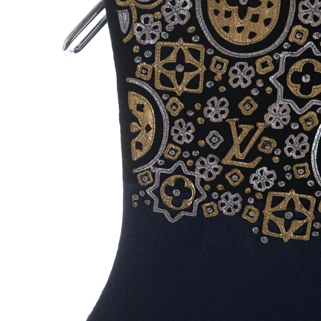 Louis Vuitton Monogram Sleeveless Dress Navy Onj — view 5
