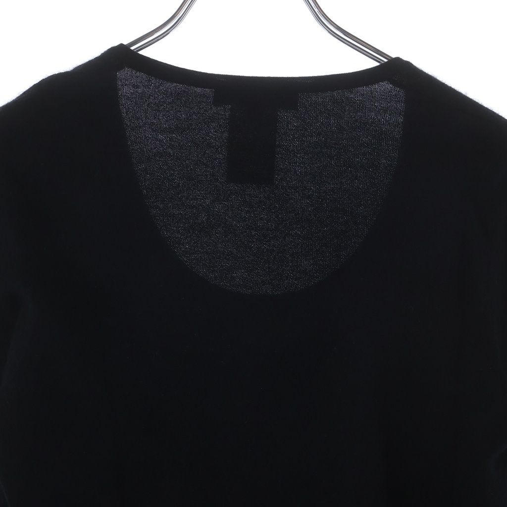 Celine Cashmere Crew Neck Long Sleeve Knit Sweater Black — view 4