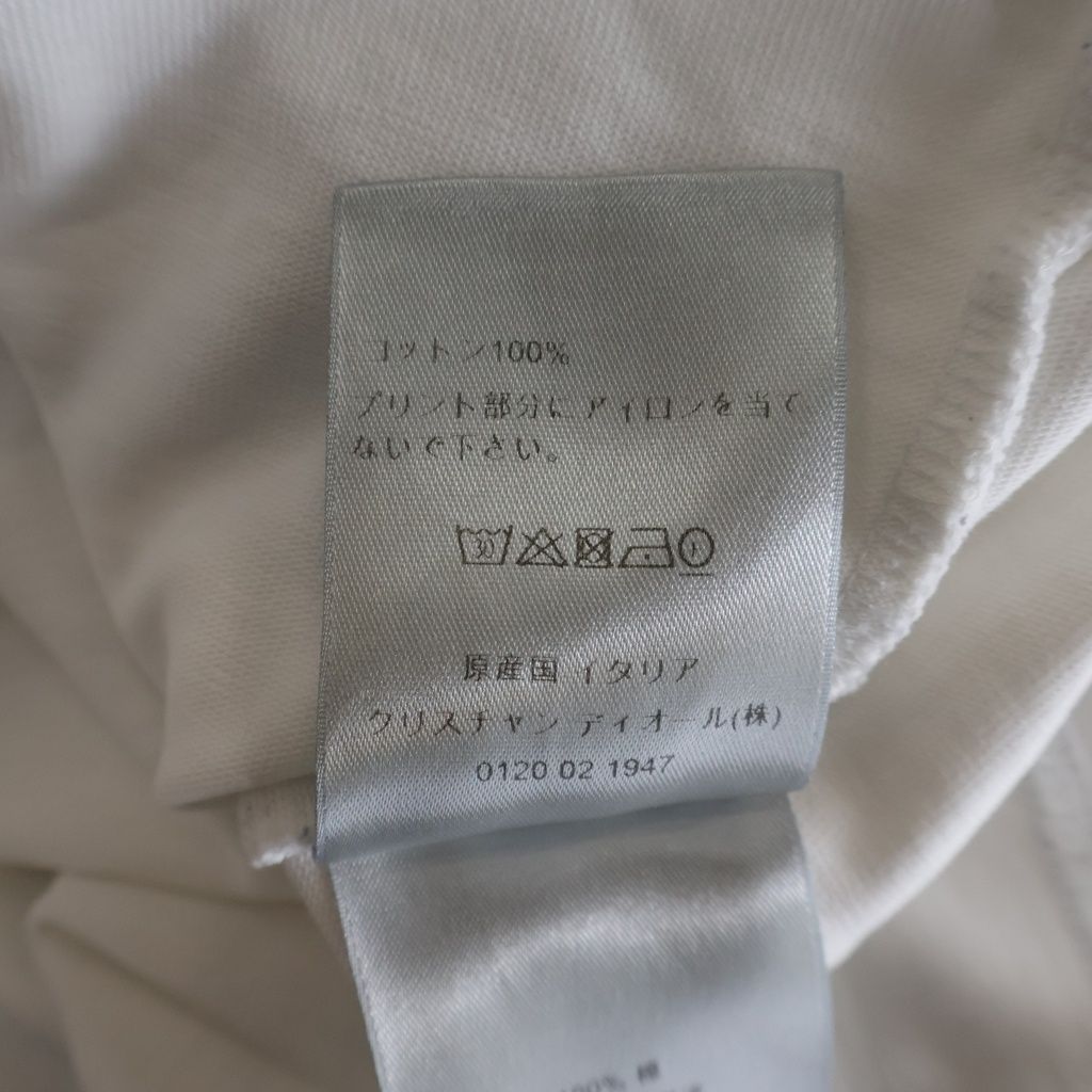 Dior Front Embroidery Logo Short Sleeve T-Shirt White Silver — view 8