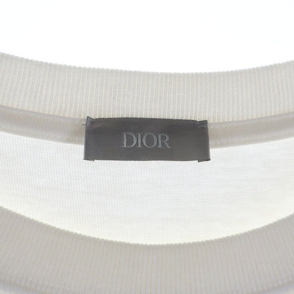 Dior Front Embroidery Logo Short Sleeve T-Shirt White Silver — view 7