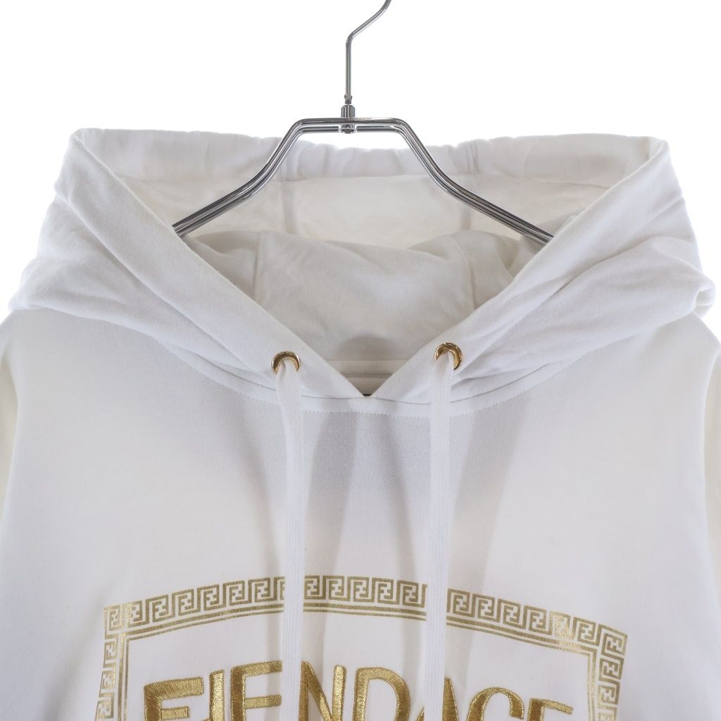 Fendi Fendace Fender Che Logo Embroidery Pullover Sweatshirt Hoodie White — view 3