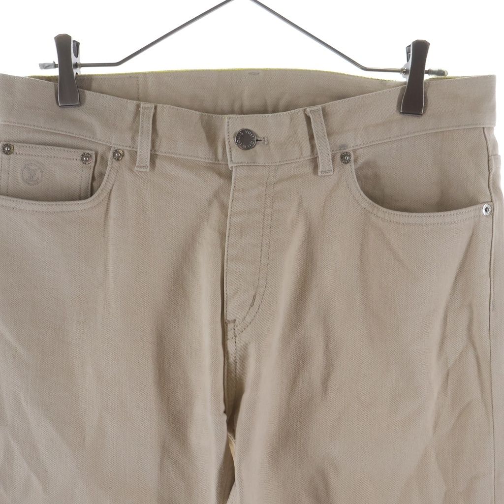 Louis Vuitton LV Monogram Patch Denim Pants Beige — view 3