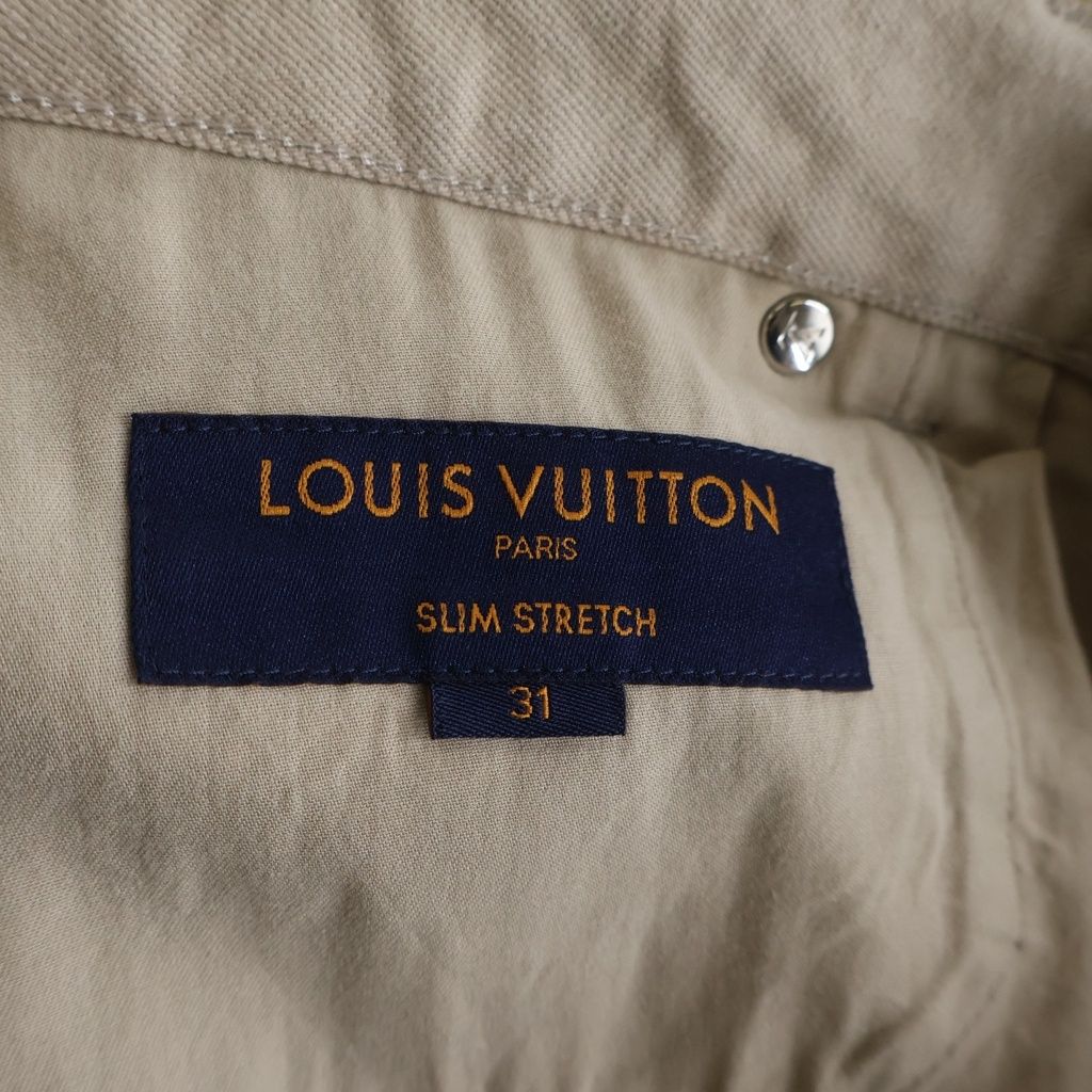 Louis Vuitton LV Monogram Patch Denim Pants Beige — view 6