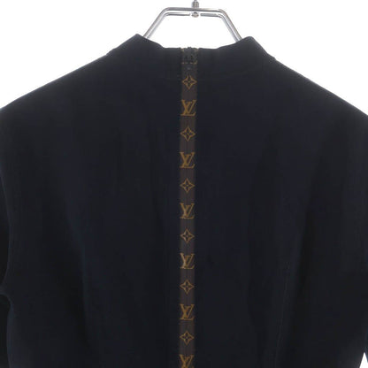 Louis Vuitton Monogram Short Sleeve High Neck Fit Dress Black Nhy — view 4