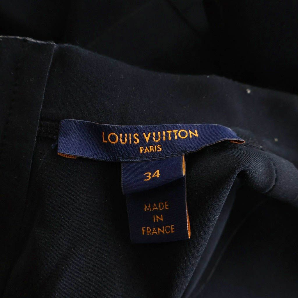 Louis Vuitton Monogram Short Sleeve High Neck Fit Dress Black Nhy — view 6