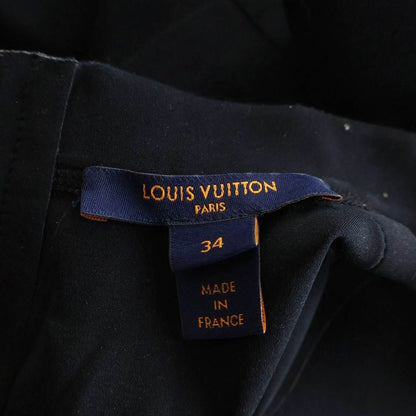 Louis Vuitton Monogram Short Sleeve High Neck Fit Dress Black Nhy — view 6