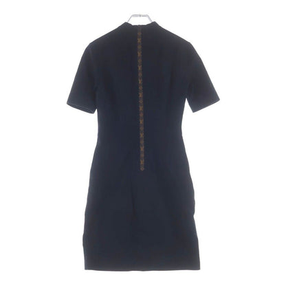 Louis Vuitton Monogram Short Sleeve High Neck Fit Dress Black Nhy — view 2