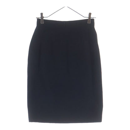 Chanel Wool Zip Knee Length Skirt Black 36 — view 2