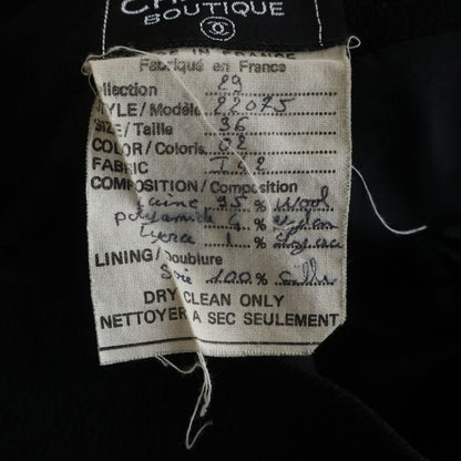 Chanel Wool Zip Knee Length Skirt Black 36 — view 8