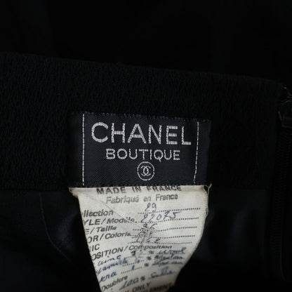 Chanel Wool Zip Knee Length Skirt Black 36 — view 7