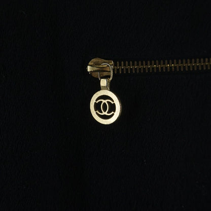 Chanel Wool Zip Knee Length Skirt Black 36 — view 5